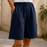 Korte linnen shorts - met elastische tailleband - ademend - zomermodel