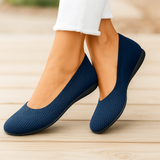 여성용 정형외과 발레리나 슈즈 - 일상적인 편안함을 위해 - 지지 깔창 - 쿠션 처리됨 - 가벼움