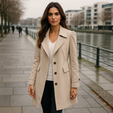 Dames Stijlvolle Enkellijnige Trenchcoat - Stijlvol Comfort - Tijdloze Elegantie