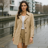 Dames Stijlvolle Enkellijnige Trenchcoat - Stijlvol Comfort - Tijdloze Elegantie
