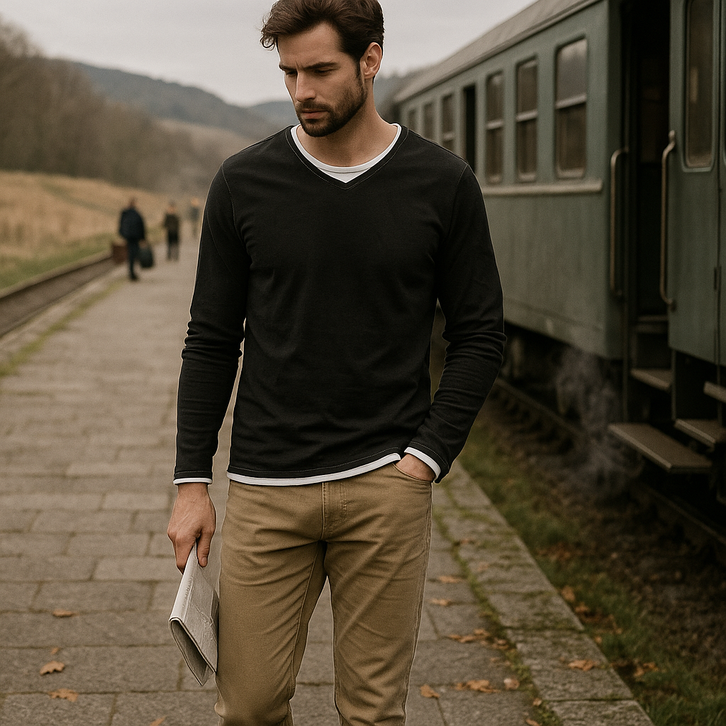 Korkealaatuinen miesten puuvillapaita - klassinen - pehmeä - hengittävä