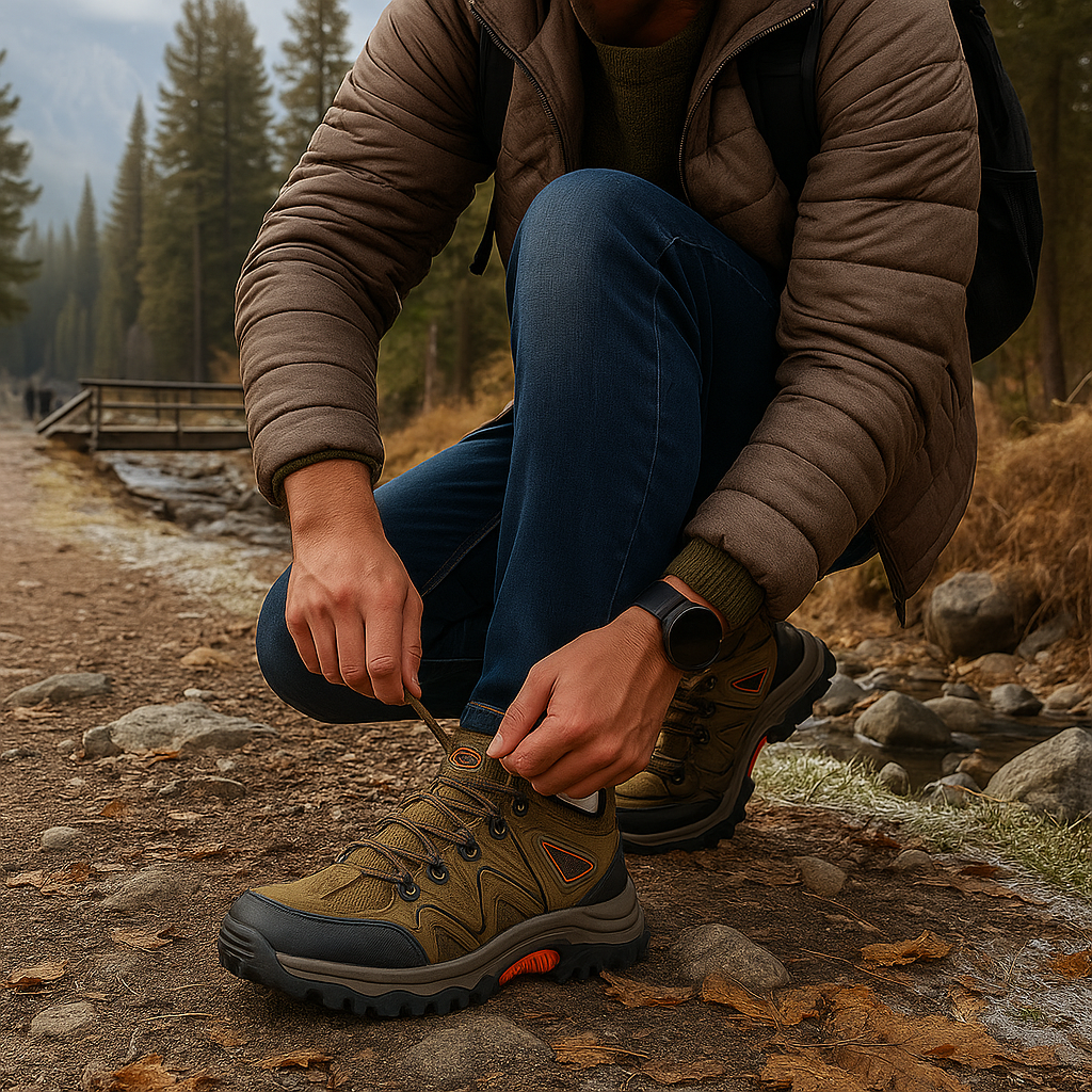 남성용 등산화 - 야외활동용 - 방수 - 미끄럼 방지 - 가벼운