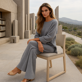 Mukava rento neulesetti - neulepaita - housut