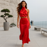 Naisten setti - maxi-hame - toppi - lentävä helma