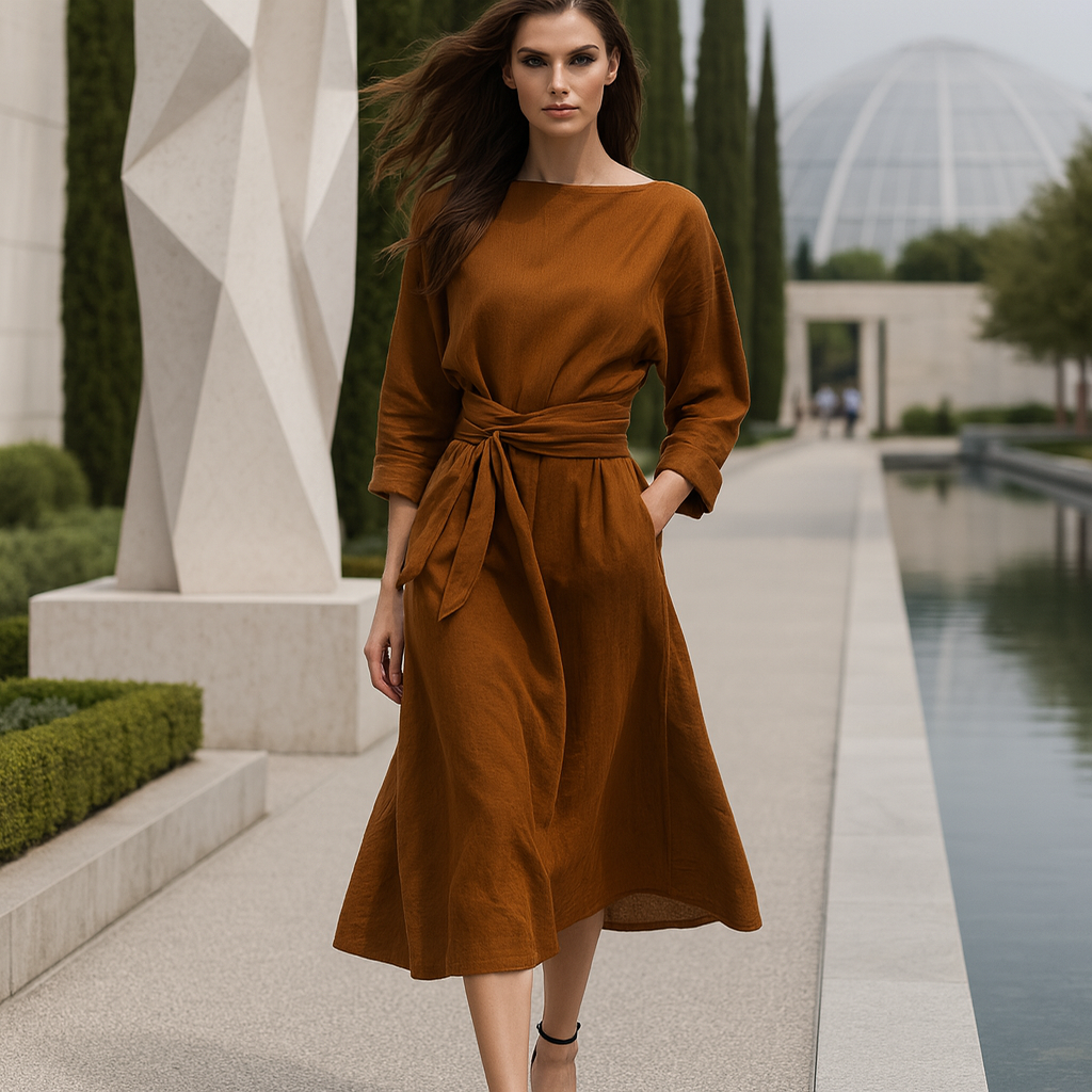 Liinamekko Maxi Solmulla – Boho Illallamekko