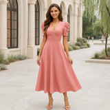 Maxi-ilta-asu - V-pääntie - Puffihihnat - Juhlapuku