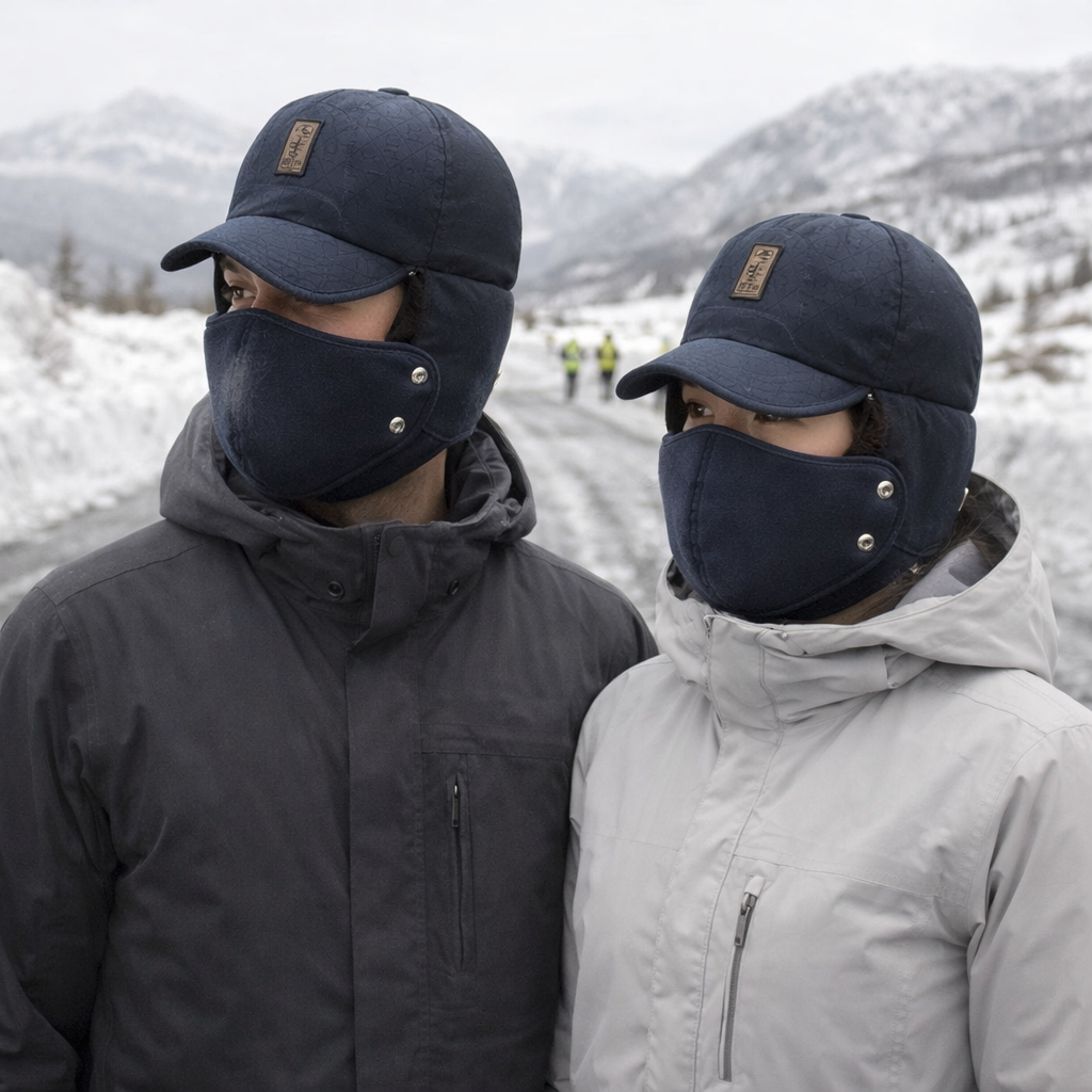 Thermsoft - Vuorattu talvilakki - Kasvosuojus - Lämmin