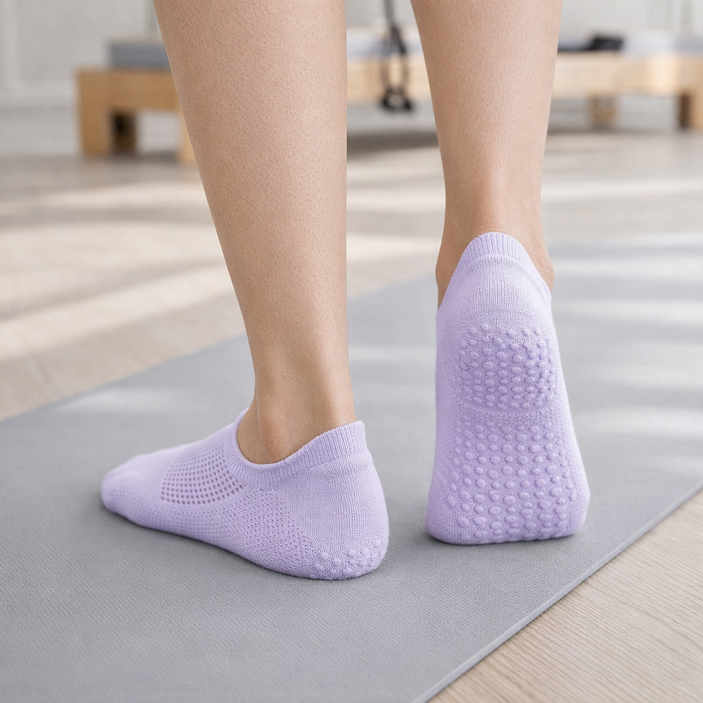 Pilates-sukat GripFit Hengittävä Verkko Matala Leikkaus