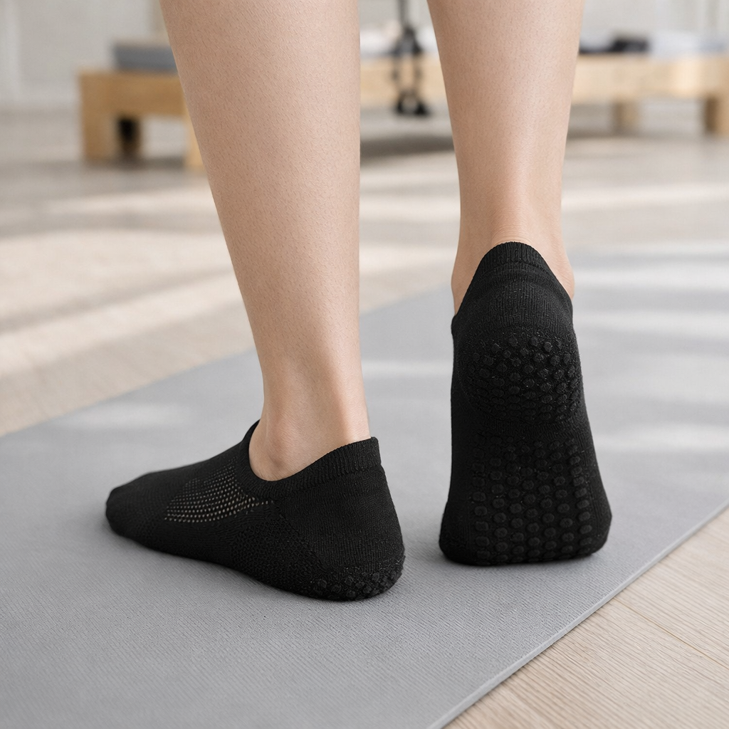 Pilates-sukat GripFit Hengittävä Verkko Matala Leikkaus