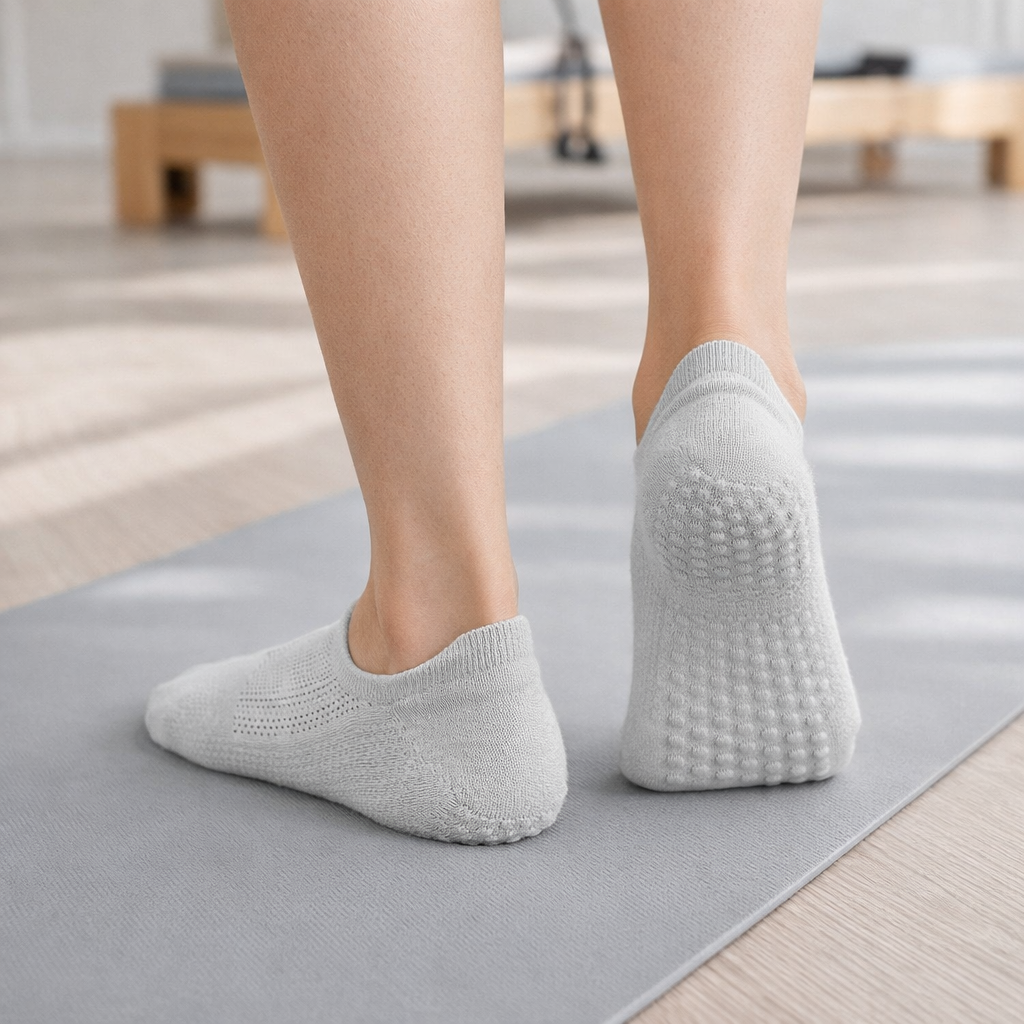 Pilates-sukat GripFit Hengittävä Verkko Matala Leikkaus