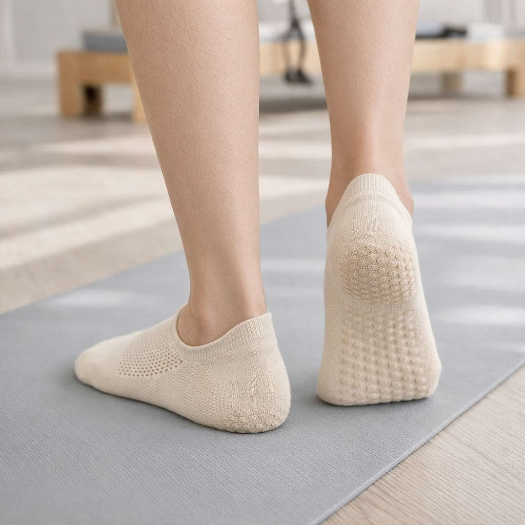 Pilates-sukat GripFit Hengittävä Verkko Matala Leikkaus