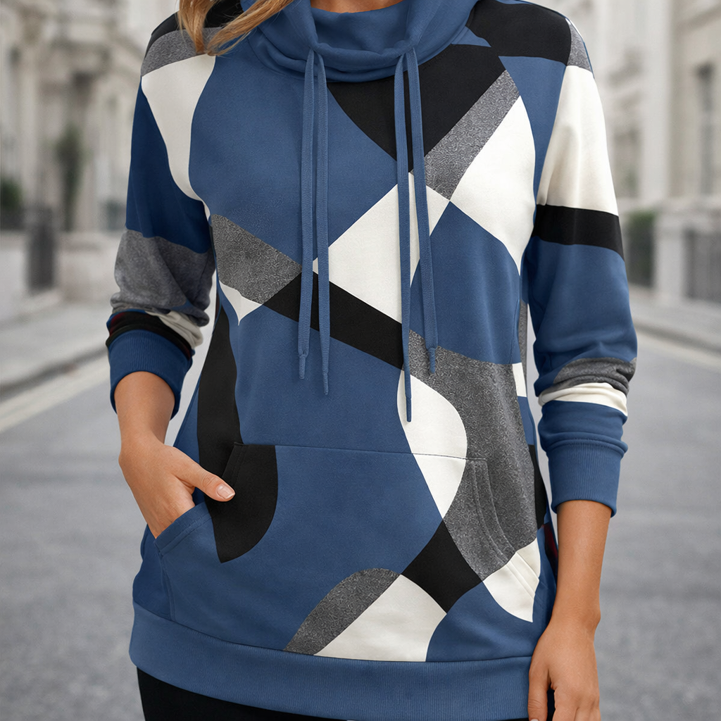 Naisten huppari | Geometrinen kuvio | Rento pullover-tyyli