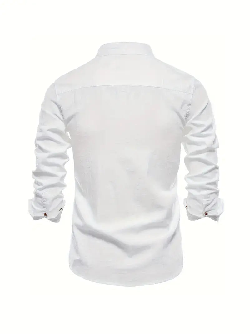 Miesten paita slim fit napitus kaulus, hengittävä casual