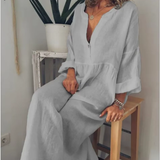 Eliana - V-aukkoinen maksihame - Kesäinen eleganssi-Mekot-EmiyoSuomi