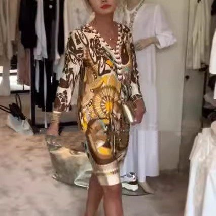 Joanne - Kesämekko V-pääntiellä - Élégance estivale-Mekot-EmiyoSuomi