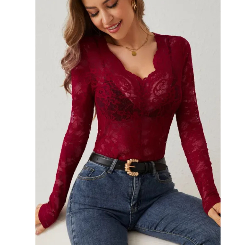 Elegantti pitsitoppi - Tyylikäs - Naisille-Kesäasut-EmiyoSuomi