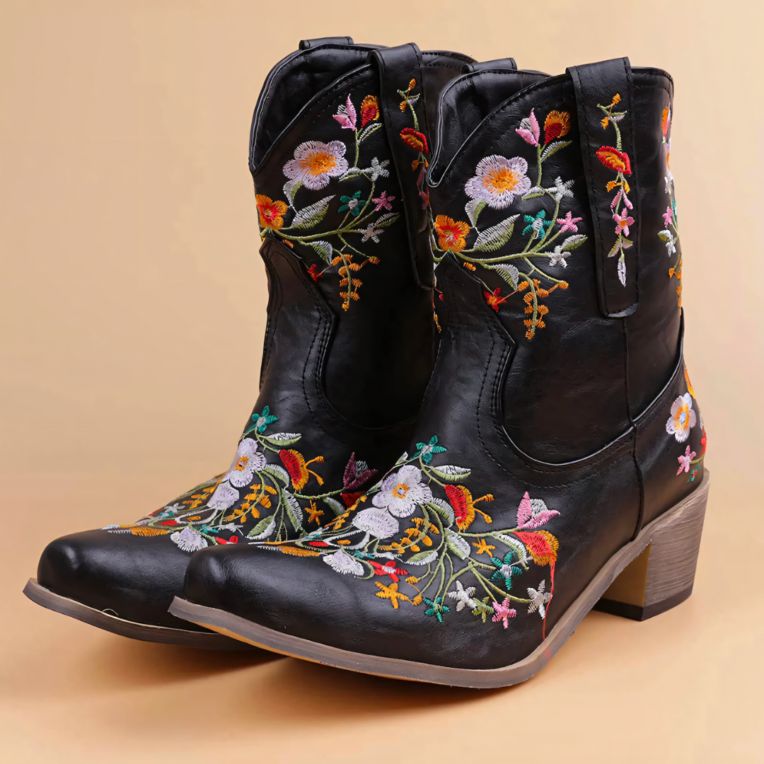 Marly - Säänkestävät Cowgirl Vintage Saappaat - Tyyli - Mukavuus - Kestävyys-kengät-EmiyoSuomi
