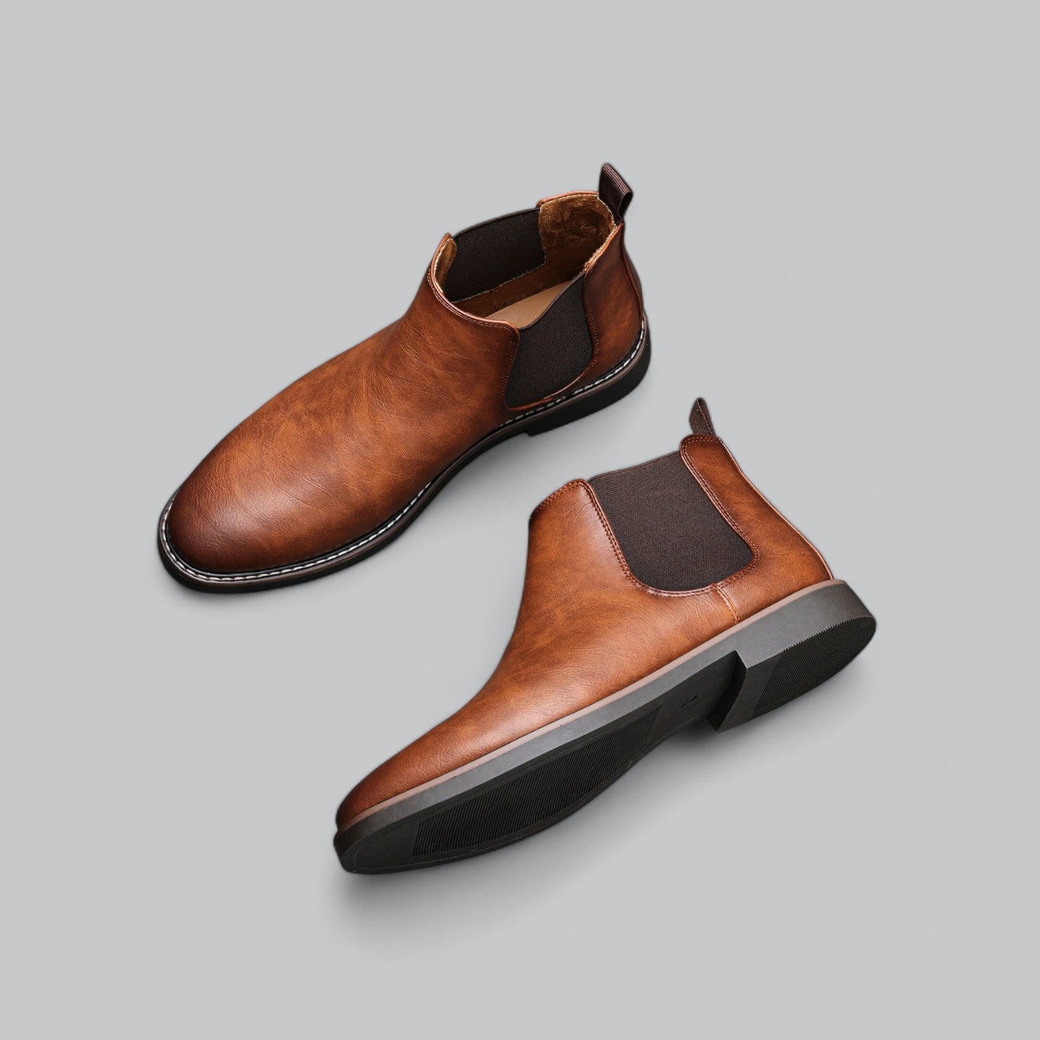 Miesten Korkeat Chelsea Nahkasaappaat - Tyylikkäät-Kengät Miehet-EmiyoSuomi