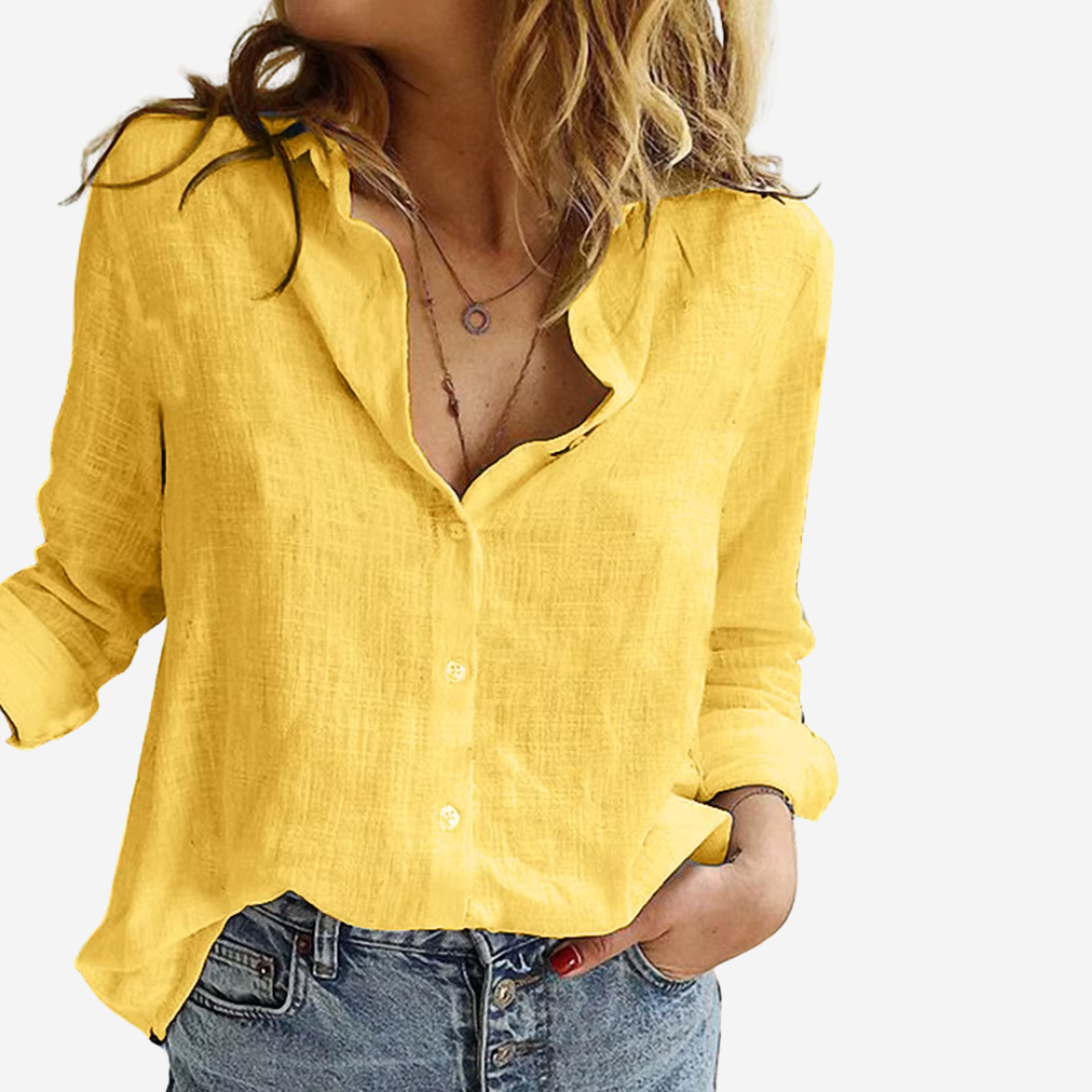 FEMKE - Naisten paitapusero - Tyylikäs pellavasekoite-Kesäasut-EmiyoSuomi