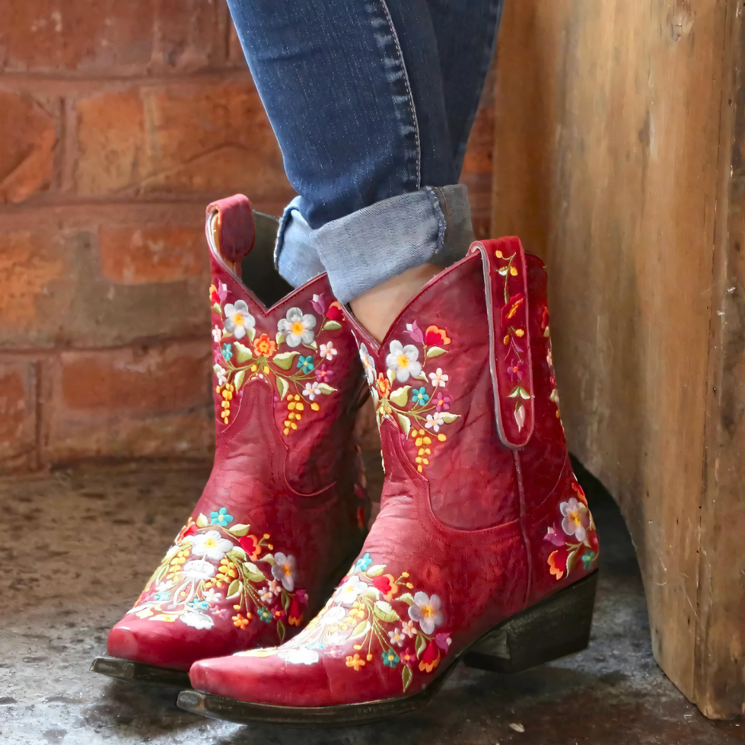 Marly - Säänkestävät Cowgirl Vintage Saappaat - Tyyli - Mukavuus - Kestävyys-kengät-EmiyoSuomi