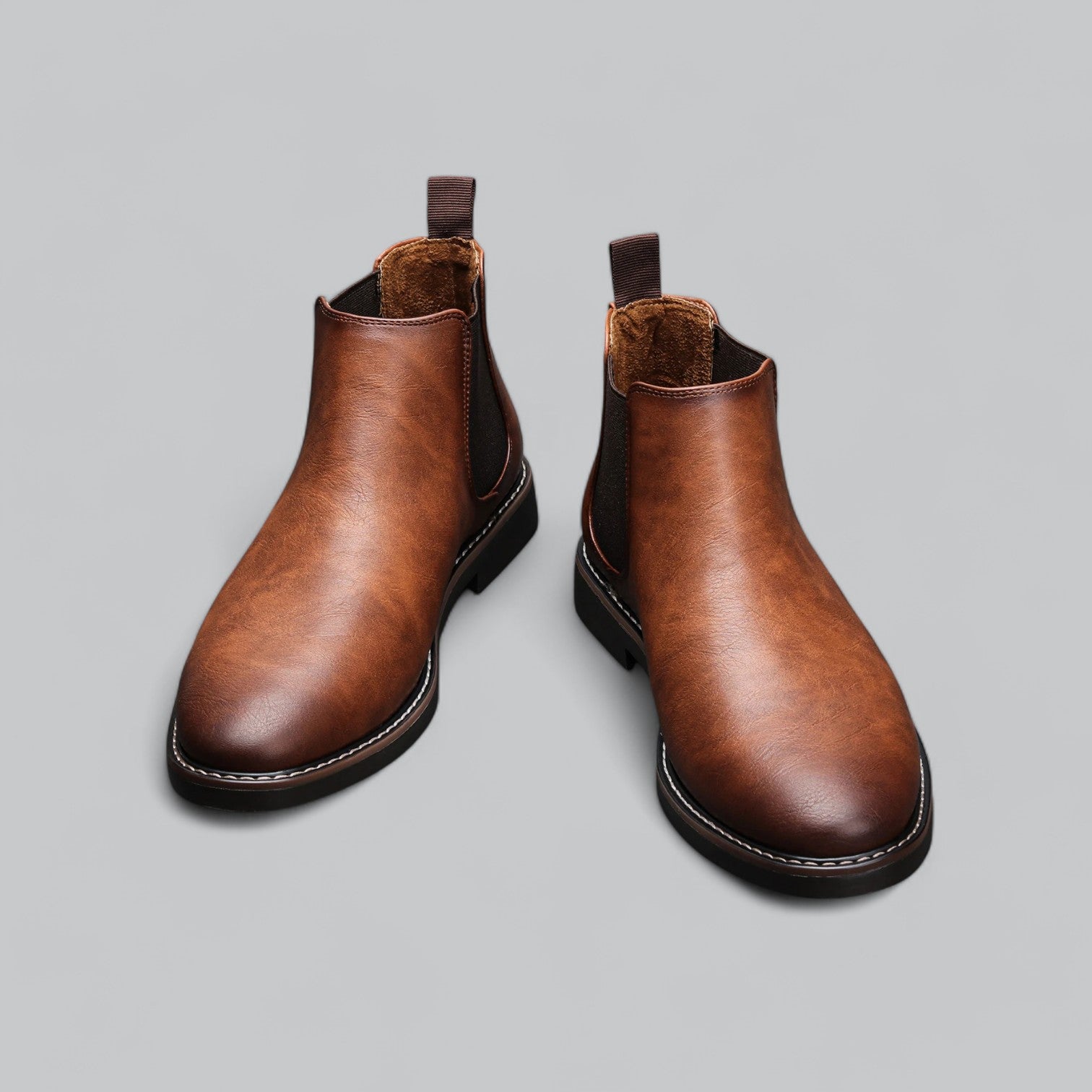 Miesten Korkeat Chelsea Nahkasaappaat - Tyylikkäät-Kengät Miehet-EmiyoSuomi