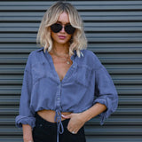 Puuvilla-Linapaita - Kaksoistasku - Kevät Syksy vivano-warszawa