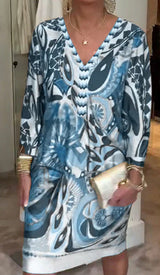 Joanne - Kesämekko V-pääntiellä - Élégance estivale-Mekot-EmiyoSuomi