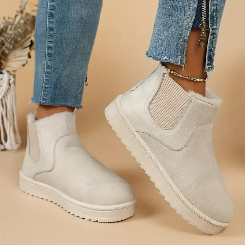 Naisten vuoritetut nilkkurit slip-on elastisilla sivuosilla