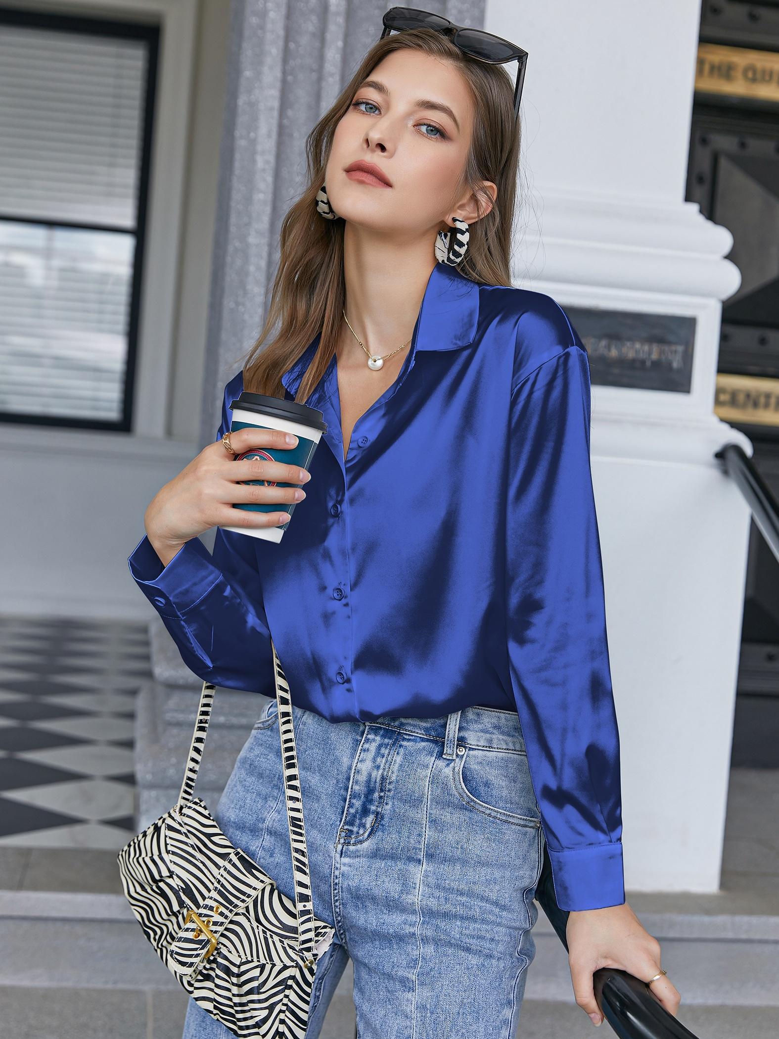 Esthere - Satiini Paita - Rentoa Pitkät Hihat-Kesäasut-EmiyoSuomi