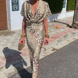 Sophie - Midimekko Käänteellä - Tyylikäs Printti-Mekot-EmiyoSuomi