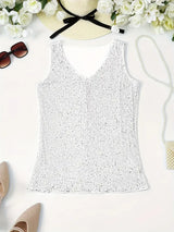 HAWA | Paljetti Toppi - V-kaula - Tyylikäs & Glamour-Kesäasut-EmiyoSuomi