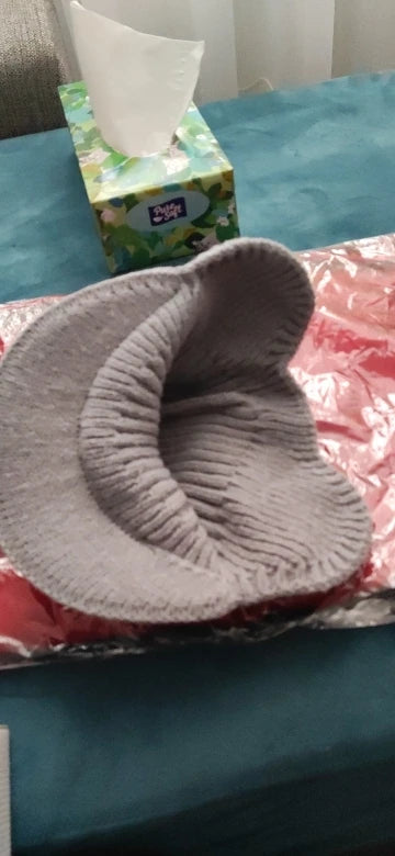 Neulottu lippalakkipipo talvi, fleecevuorattu unisex malli