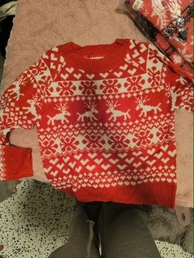 Naisten jouluneule lumihiutale jacquard pullover pitkähihainen