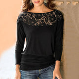 Naisten pitsipaita - pitkähiha - elegantti - joustava