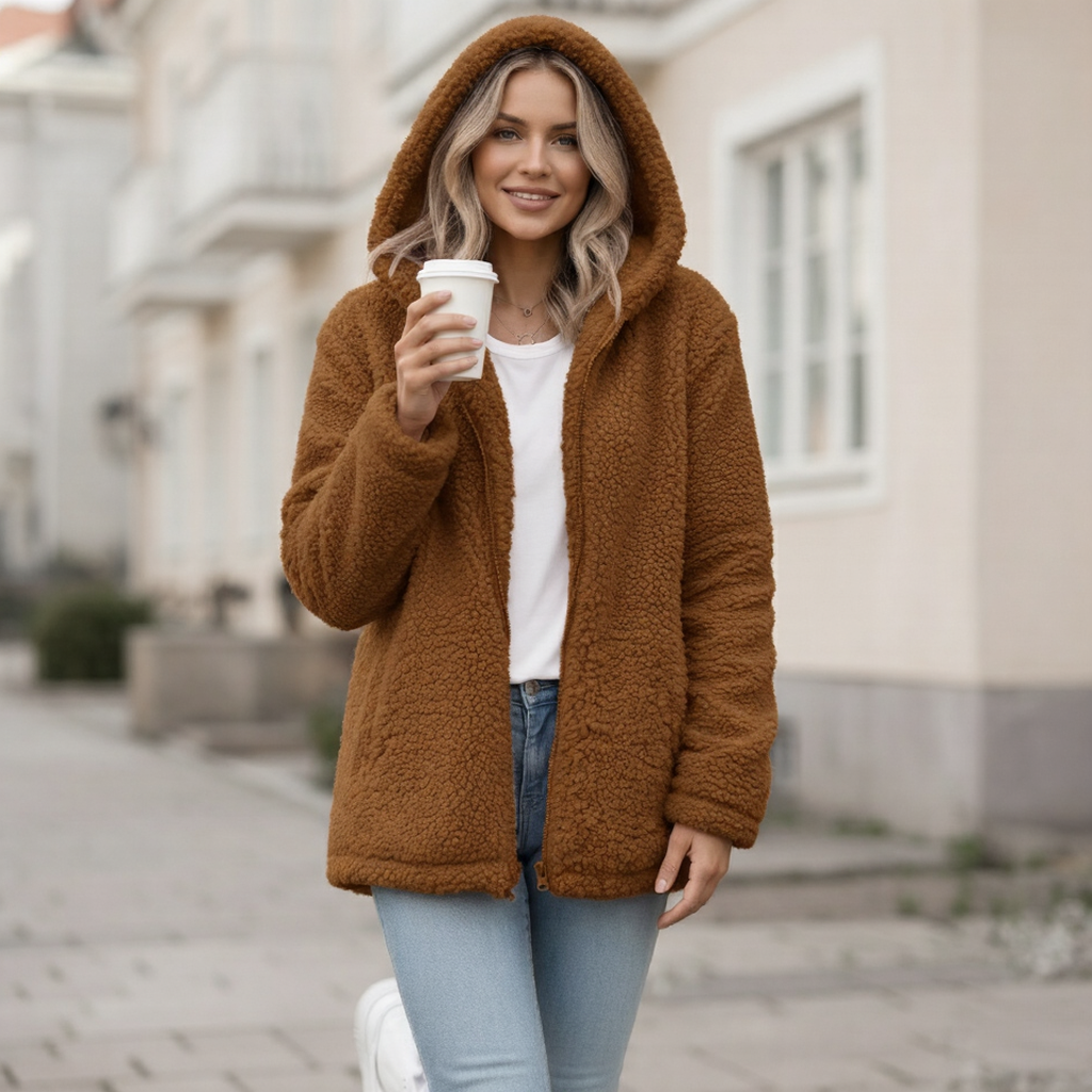 Fleece-takki hupulla - Vetoketju - Fleece-liivi Mukavuus