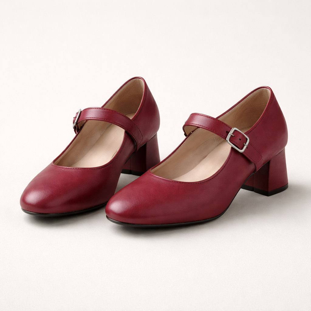 Naisten Mary Jane -kengät | Lohkotakki, nahkasäädinsalpa | Mukava sovitus
