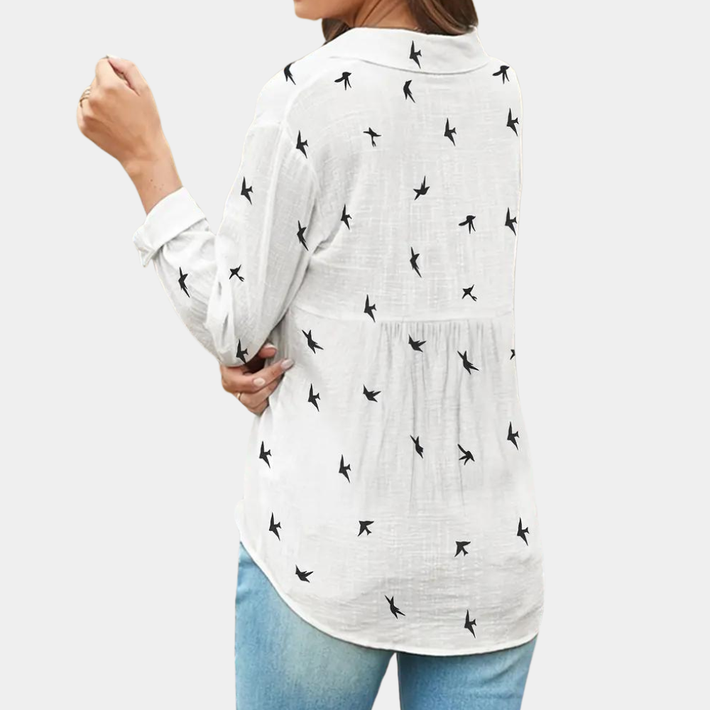 Elegantti pitkähihainen paita - Laumina - Naisille-Kesäasut-EmiyoSuomi