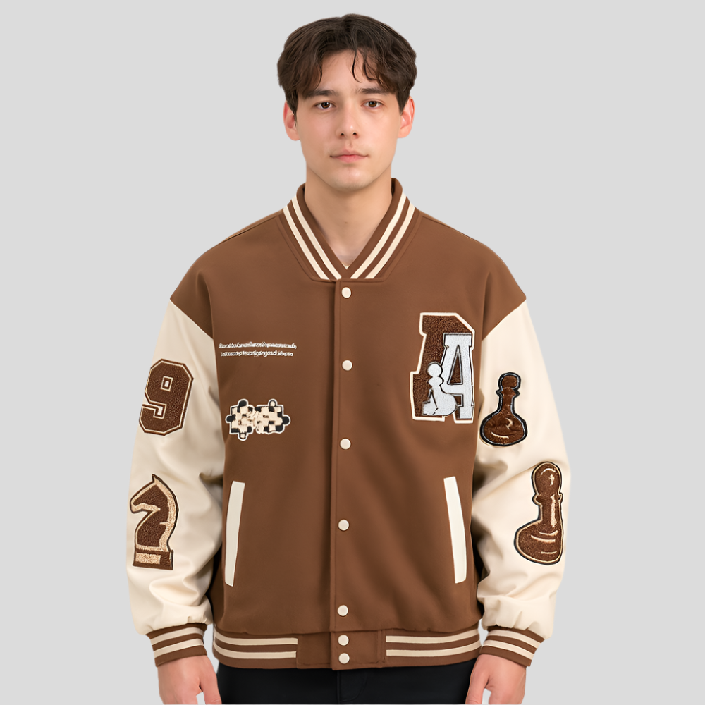 Herre bomber baseballjakke - farveblok-design - stilfuld og alsidig