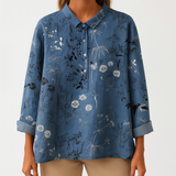 Naisellinen Chemisier - Kukkaprintti - Moderni Eleganssi-Kesäasut-EmiyoSuomi