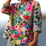 Naisellinen Chemisier - Kukkaprintti - Moderni Eleganssi-Kesäasut-EmiyoSuomi