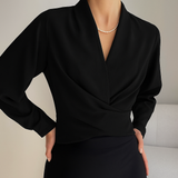 Elegantti V-kauluksinen Paita - Puffihihat - CURVYZ-Kesäasut-EmiyoSuomi