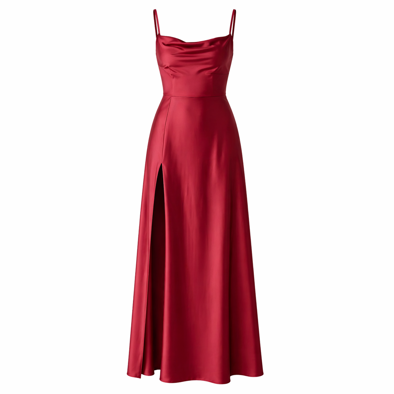 Maxi-mekko | Elegantti silkki | Korkea halkio, pitkä iltatakki