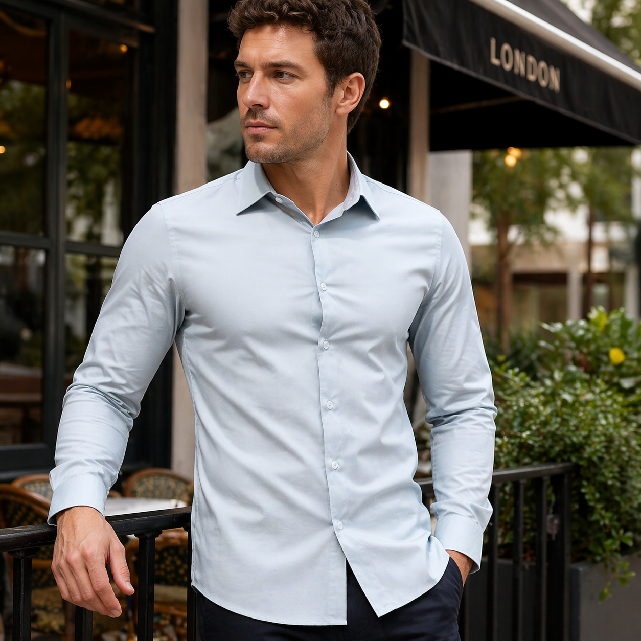 Tyylikäs miesten stretch-paita - slim fit