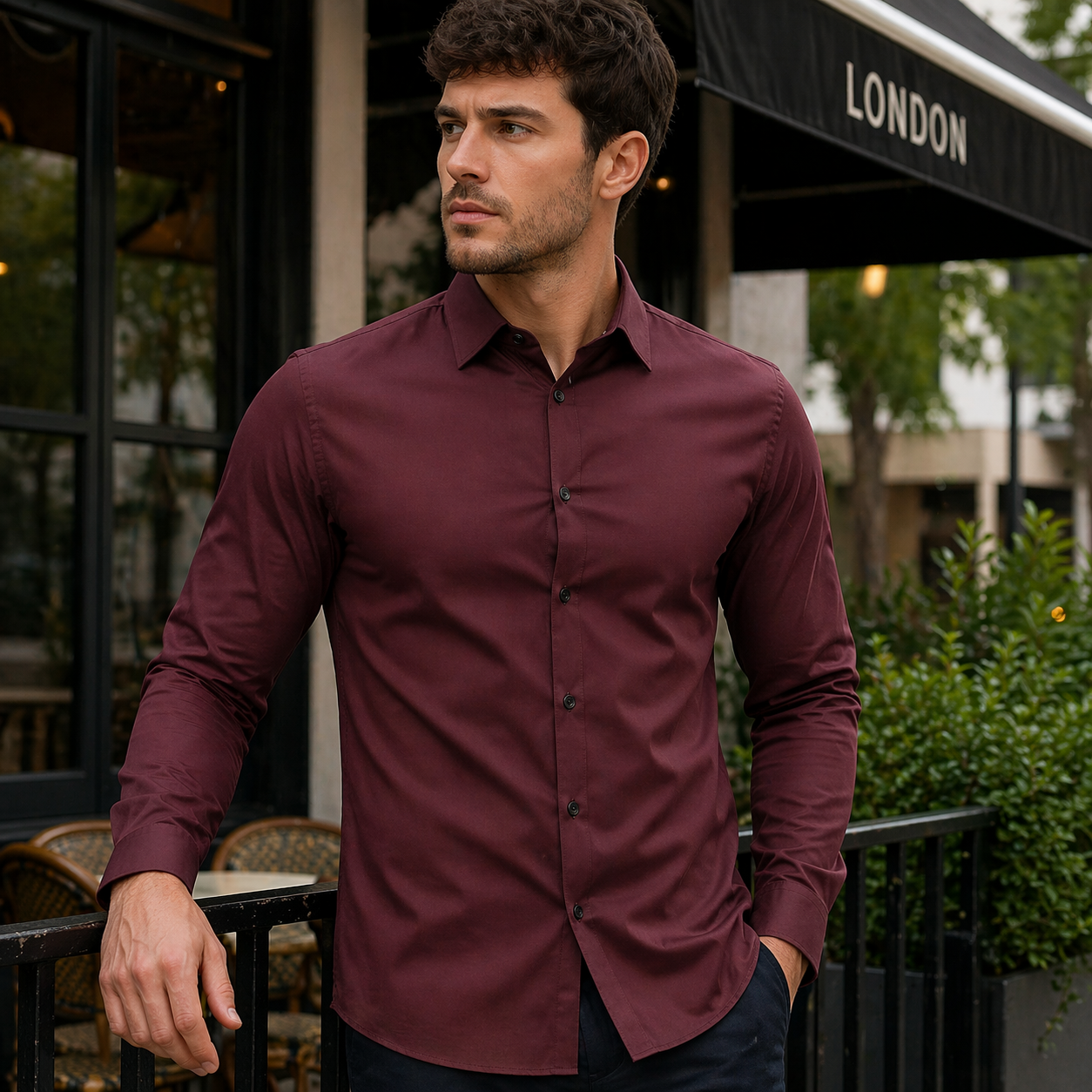 Tyylikäs miesten stretch-paita - slim fit