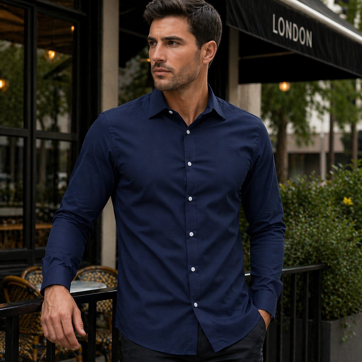 Tyylikäs miesten stretch-paita - slim fit