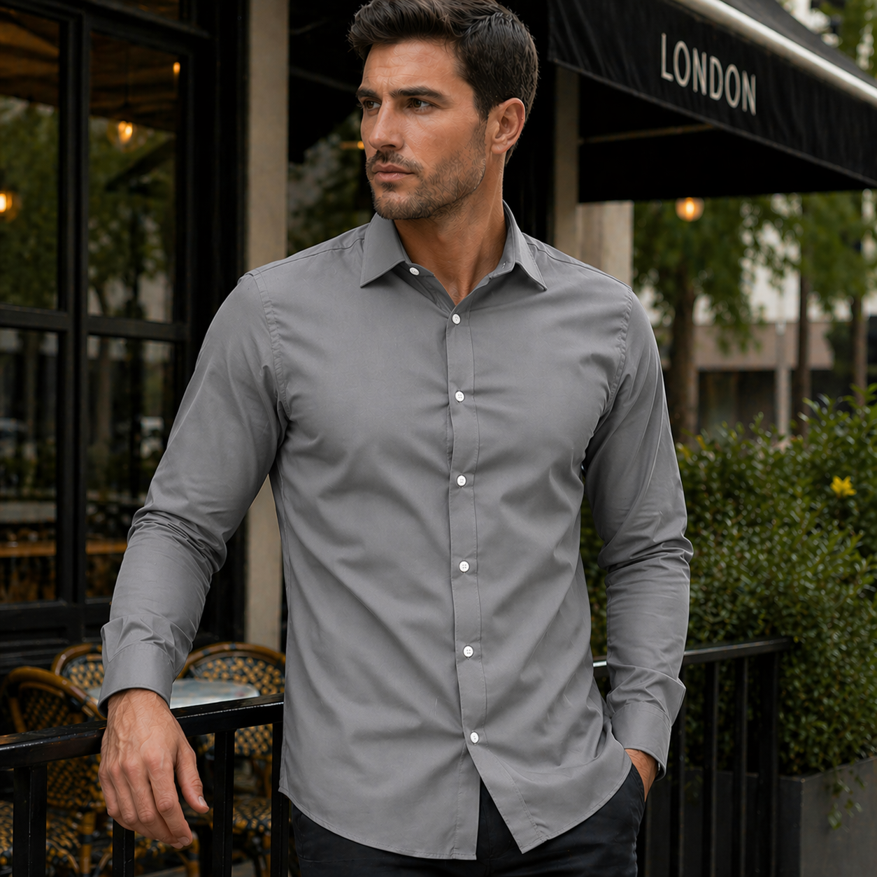 Tyylikäs miesten stretch-paita - slim fit