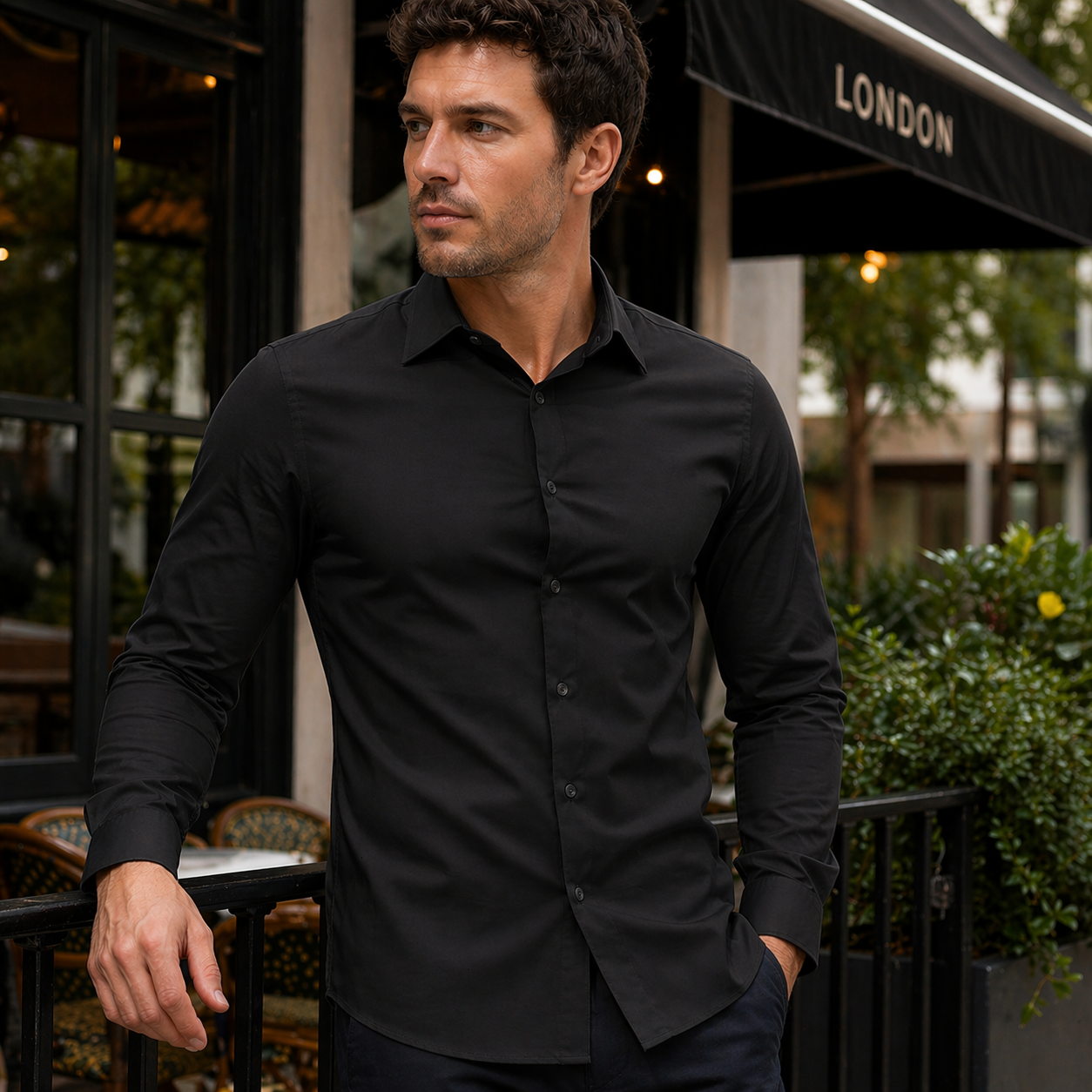 Tyylikäs miesten stretch-paita - slim fit