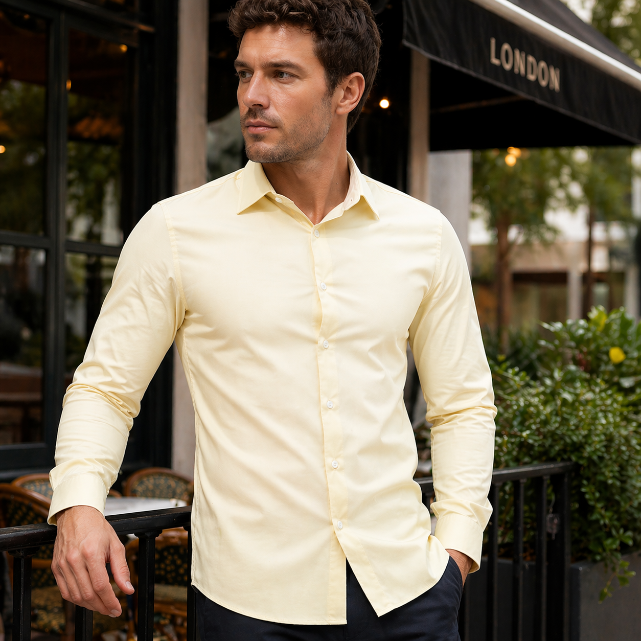 Tyylikäs miesten stretch-paita - slim fit