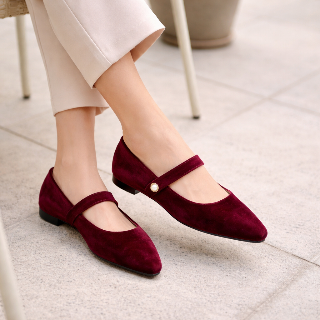 Naisten balettitossut | Terävä kärki | Helmi-nauha, elegantti