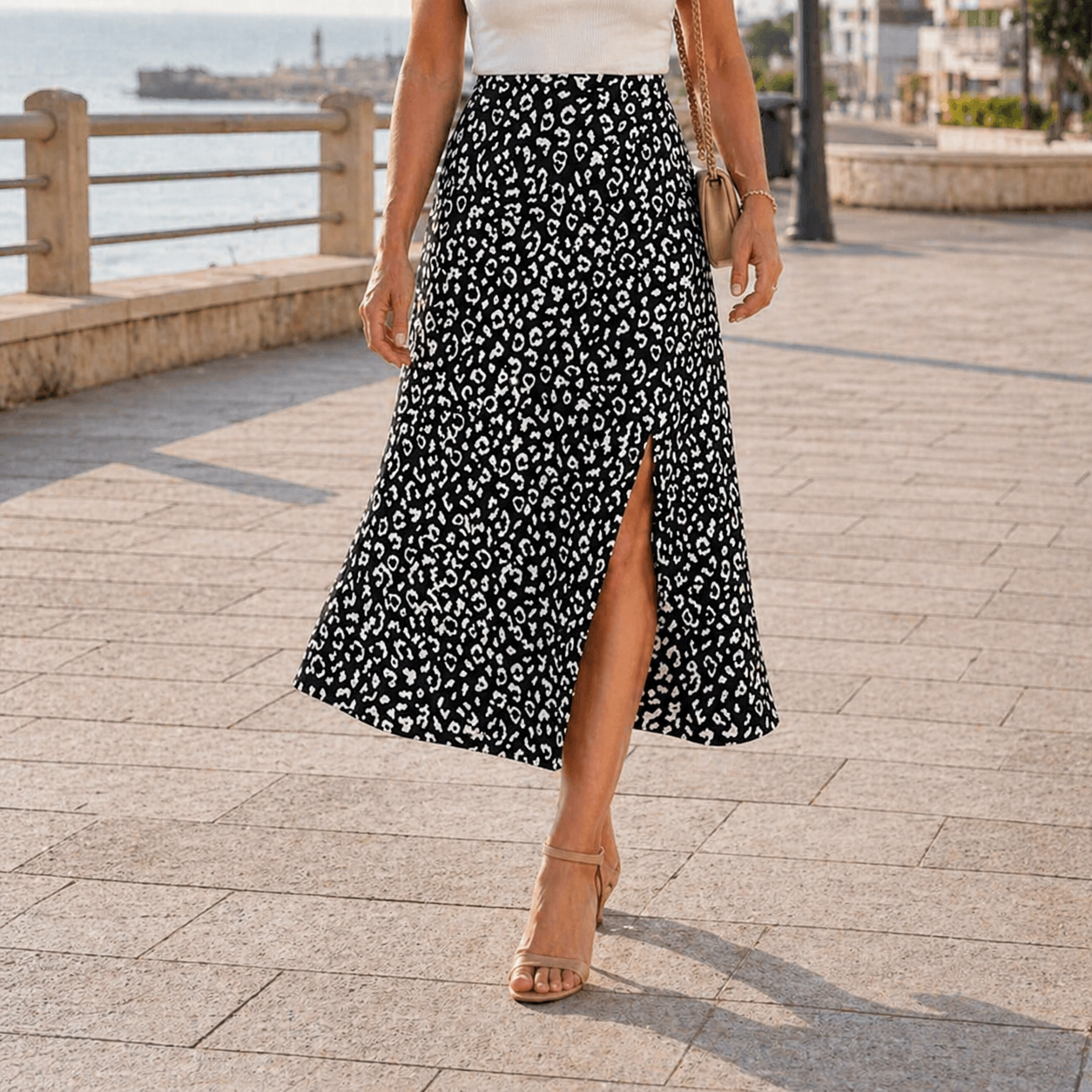 Maxi-hame | Ainutlaatuinen leopardinprintti | Korkea palkinen